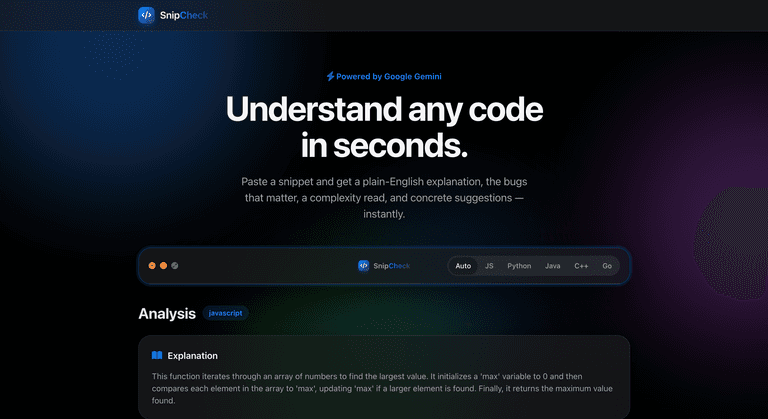 SnipCheck — screenshot